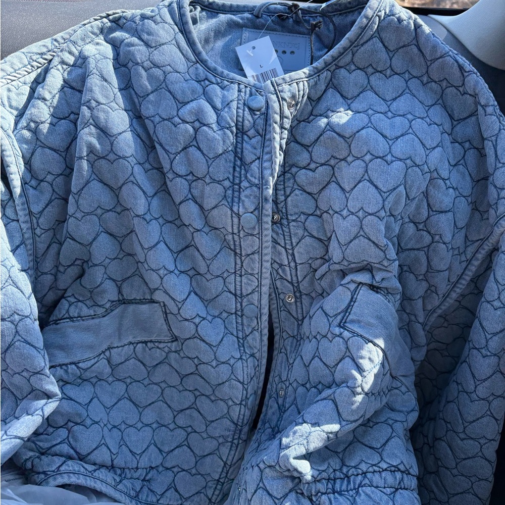 Blank NYC Light Blue Denim Quilted Jacket